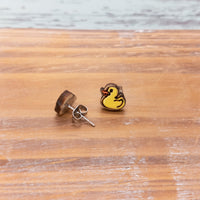 Adorable Yellow Rubber Duck Stud Earrings – Unique & Quirky, Perfect for Fun Accessories!